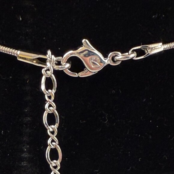 Swarovski Silver Tone Double Circle Pendant Necklace - Picture 5 of 6